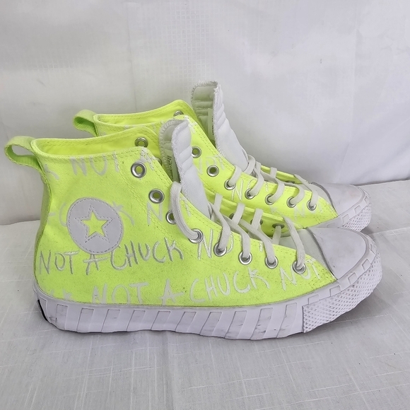 Converse “Not A Chuck” High Top Sneakers Lime Volt Green Men’s 11 Limited Edit - Picture 2 of 12